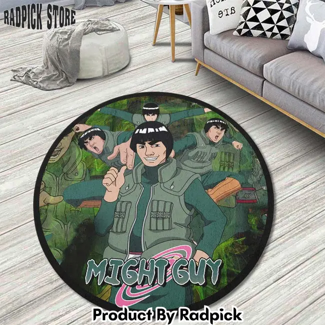 Might guy round rug custom anime circle carpet  rp5957167